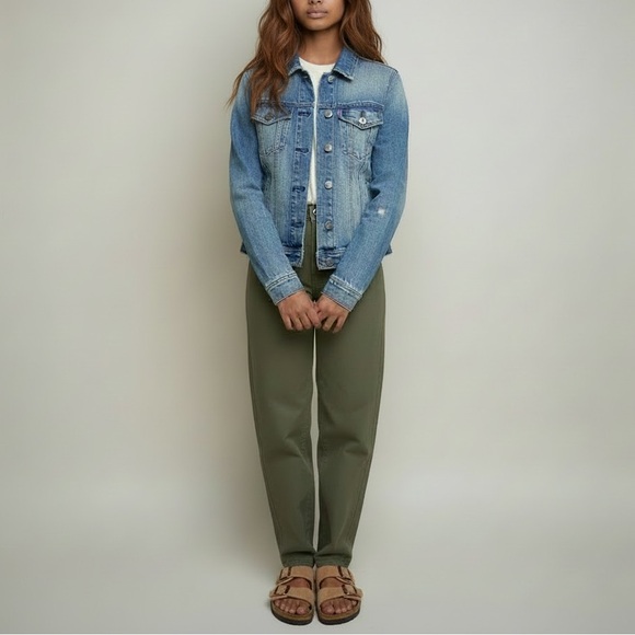 J. Crew Jackets & Blazers - J.Crew | Denim Jacket XS Sanded Blue Japanese Cotton Distressed Classic‎